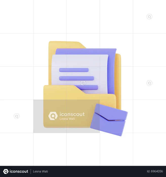 Folder Message  3D Icon