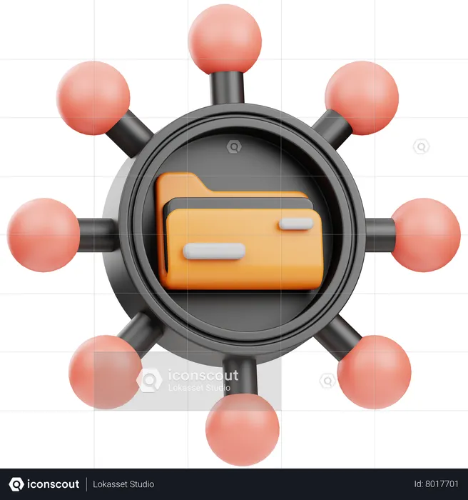 Folder Network  3D Icon