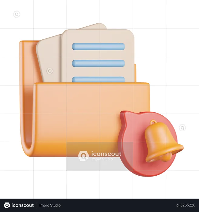 Folder Notification Alert  3D Icon