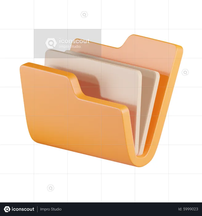 Folder Open File  3D Icon