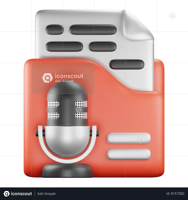 Folder Podcast  3D Icon