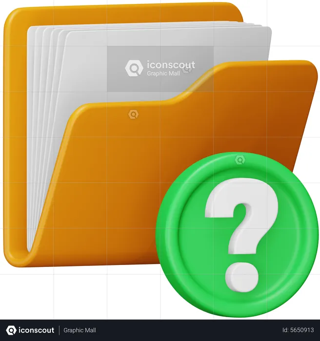 Folder Question  3D Icon
