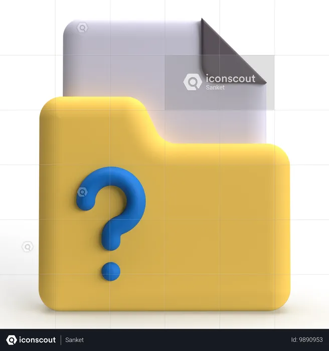 Folder Question Mark  3D Icon