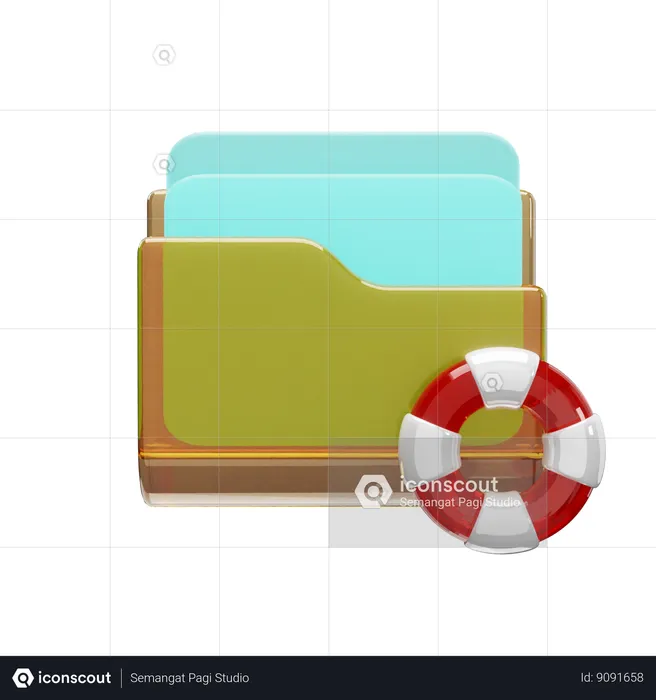 Folder Saving  3D Icon