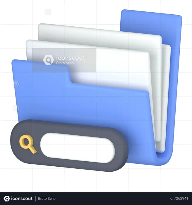 Folder search  3D Icon