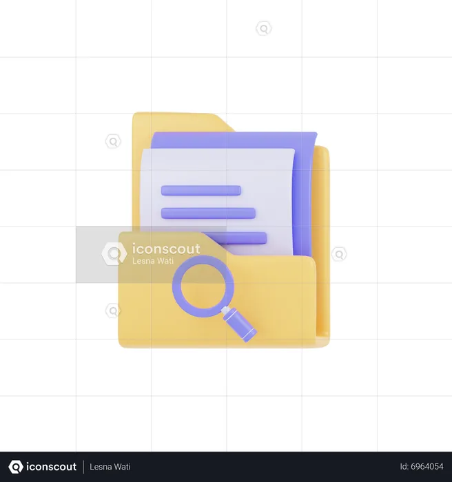 Folder Search  3D Icon