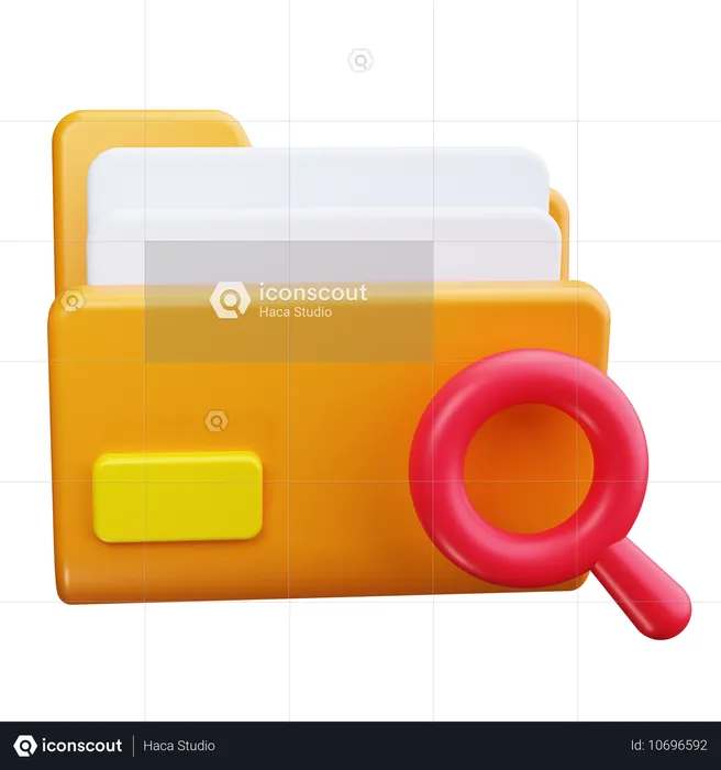 Folder Search  3D Icon