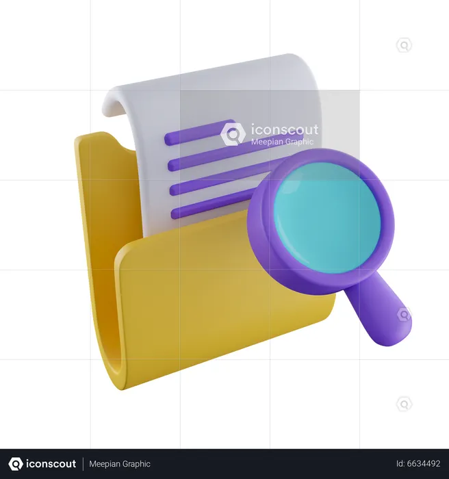 Folder Search  3D Icon