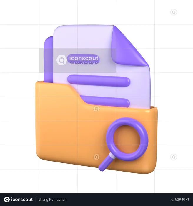 Folder Search  3D Icon