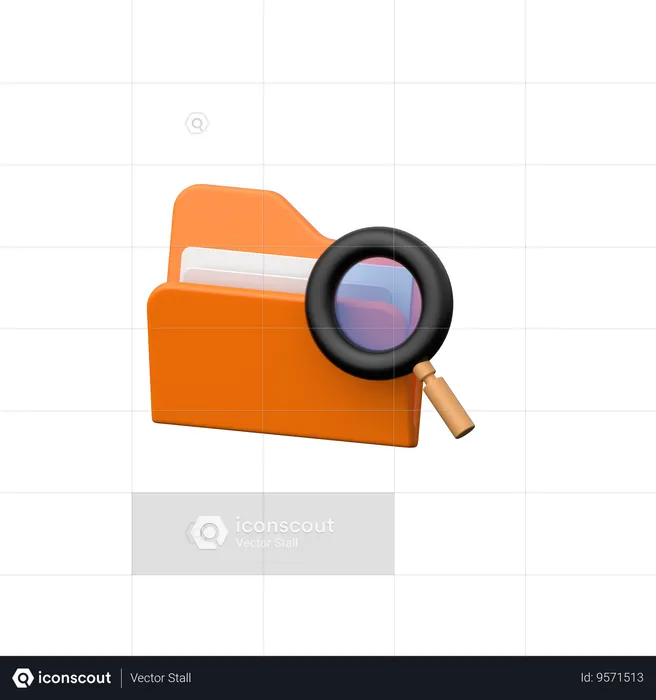 Folder Search  3D Icon