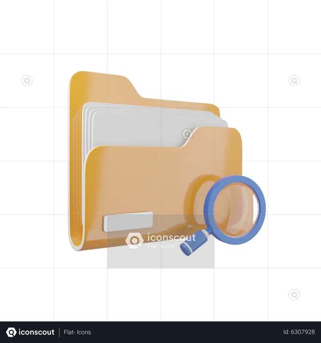 Folder Search  3D Icon