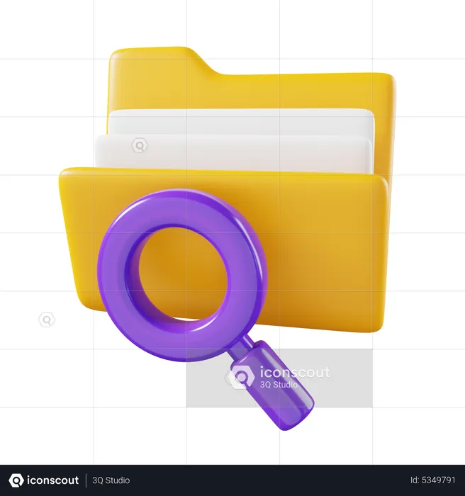 Folder Search  3D Icon