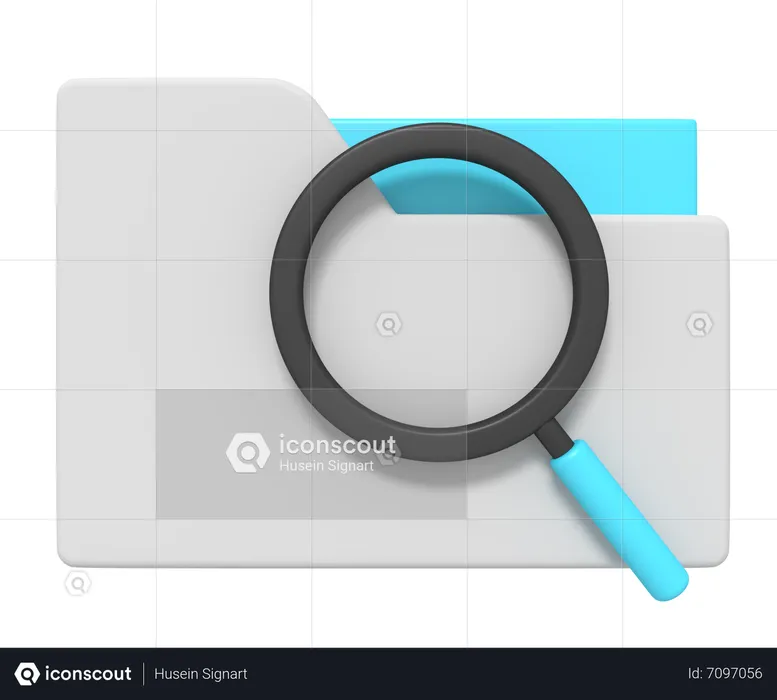 Folder Search  3D Icon