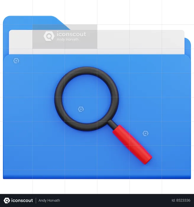 Folder Search  3D Icon