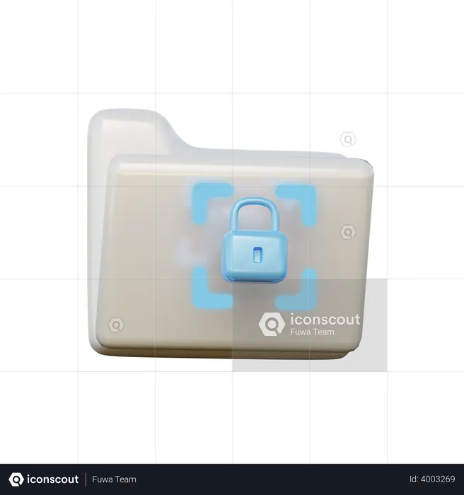 Folder Security  3D Illustration