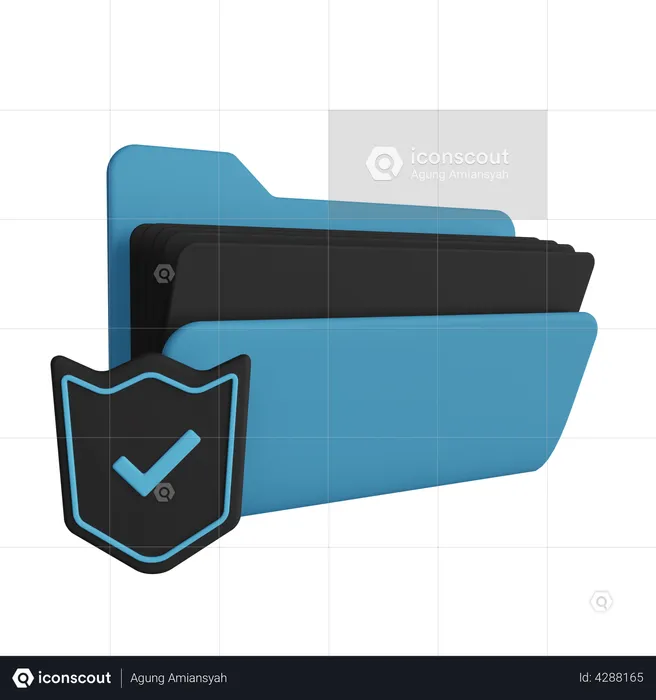 Folder Security  3D Illustration