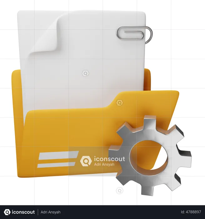 Folder Setting  3D Illustration