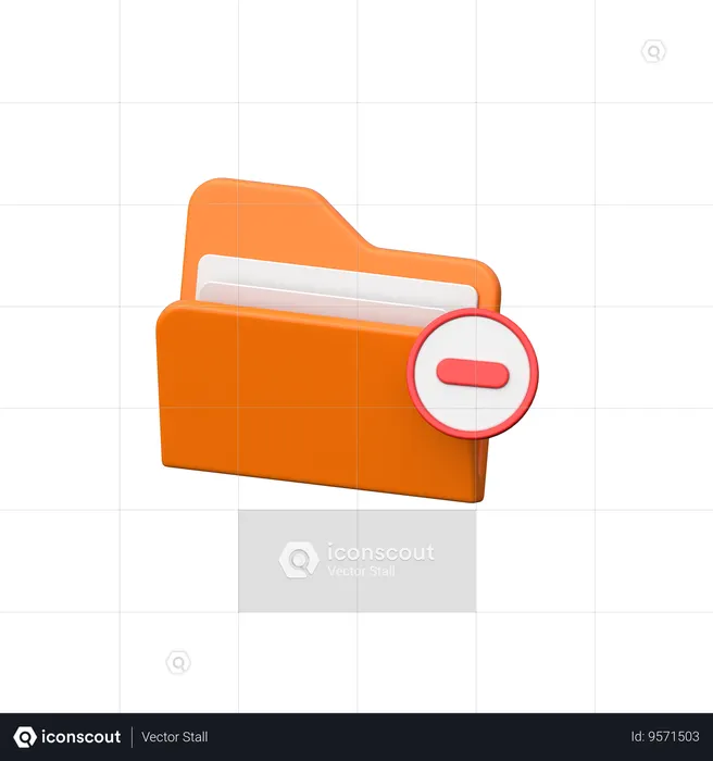 Folder Subtract  3D Icon