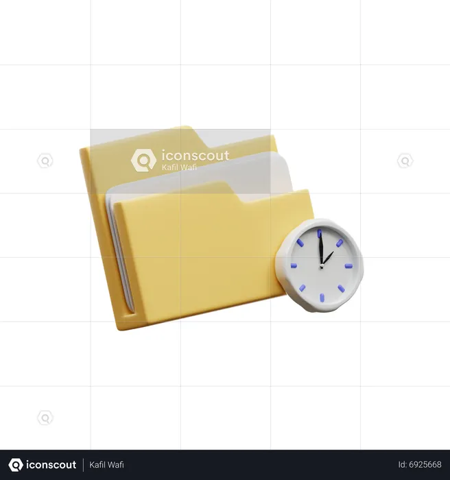 Folder Time  3D Icon