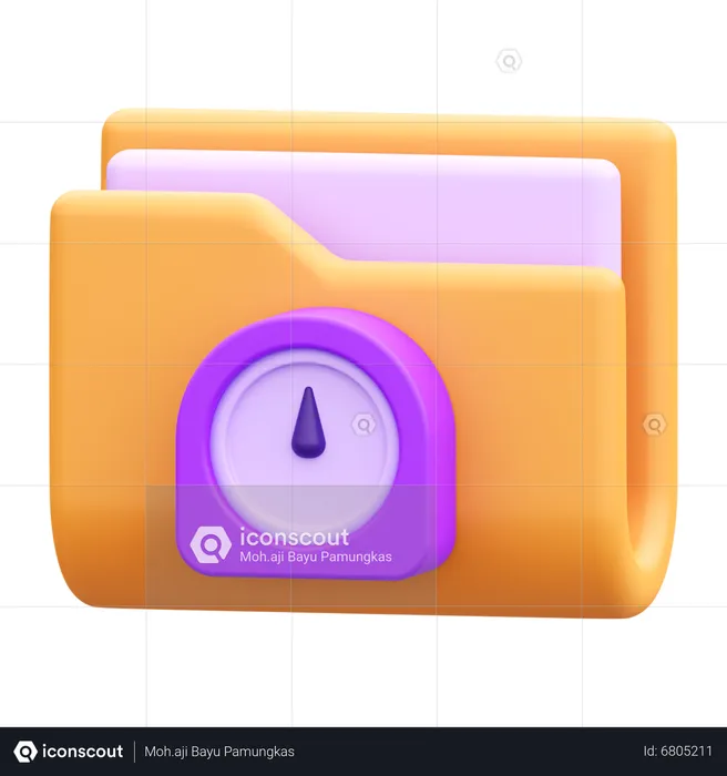 Folder Time  3D Icon