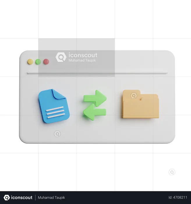 Folder Transfer  3D Illustration