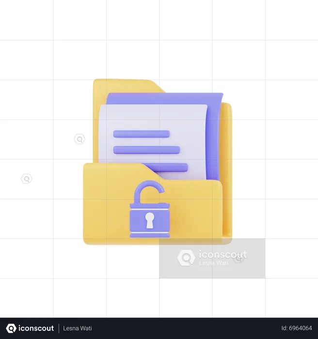 Folder Unlock  3D Icon