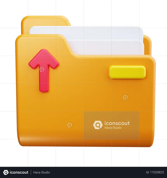 Folder Upload  3D Icon