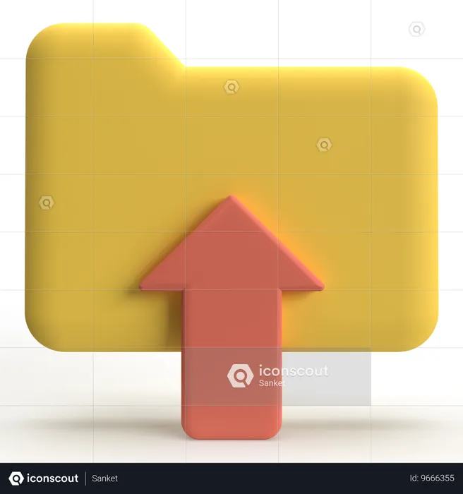 Folder Upload  3D Icon