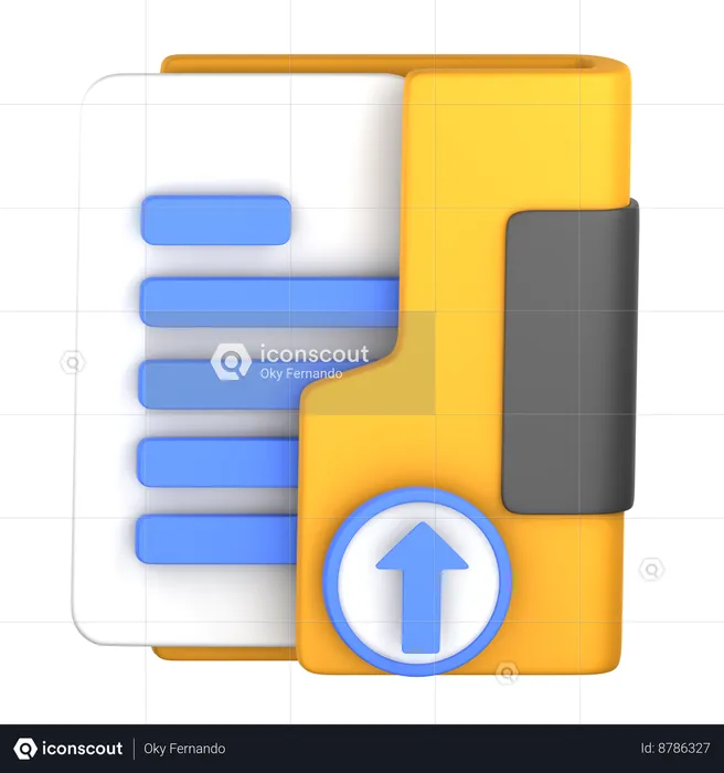Folder Uploading  3D Icon