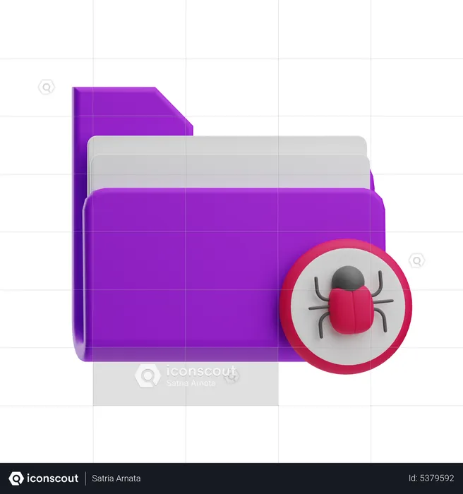 Folder Virus  3D Icon