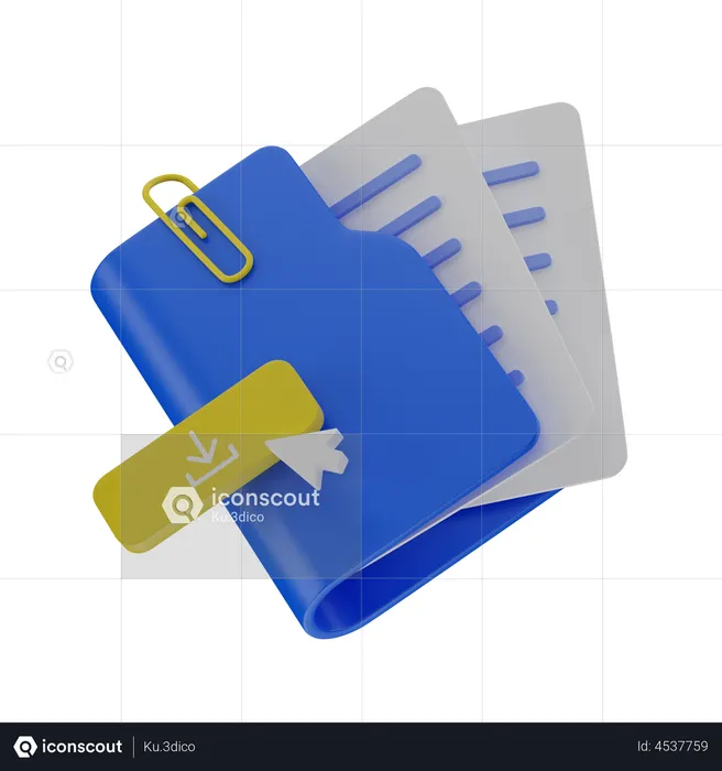 Folder With Documents  3D Illustration