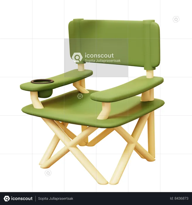 Folding Camping Chair  3D Icon