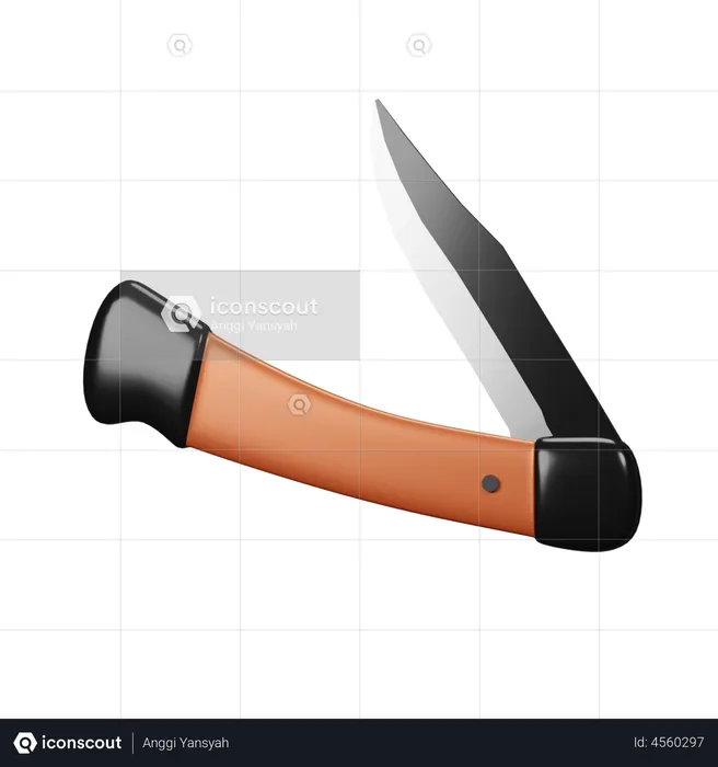 Folding Knife  3D Illustration