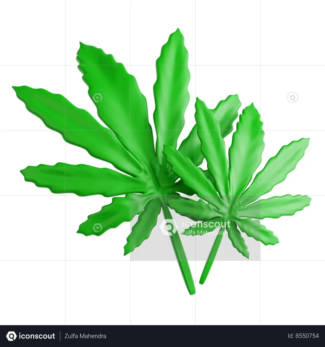 Folha de cannabis  3D Icon