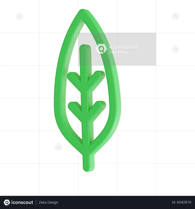 Folha verde  3D Icon