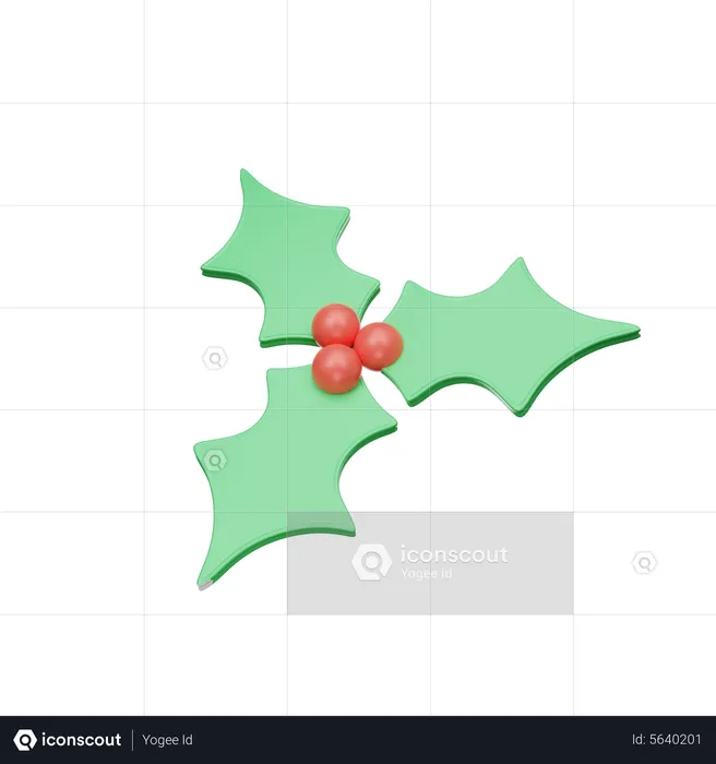 Folhas de natal  3D Icon