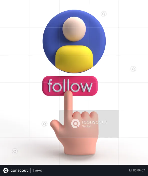Follow  3D Icon
