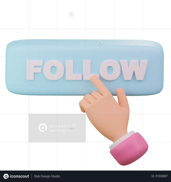 Follow Button  3D Icon