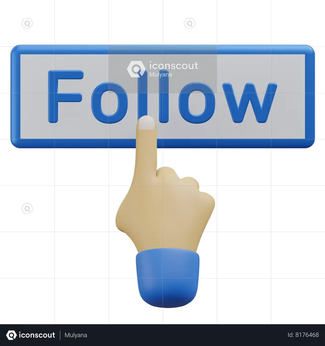 Follow Button  3D Icon