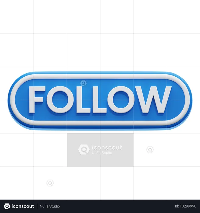 Follow Button  3D Icon