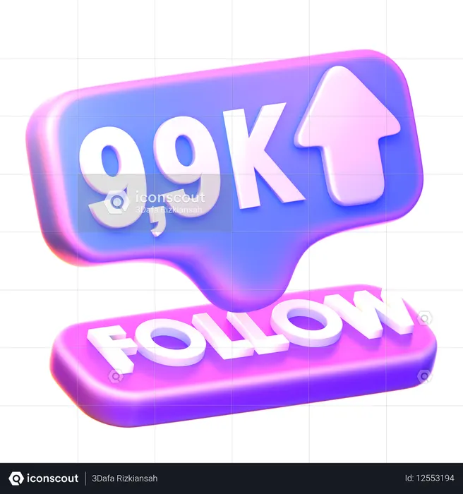 추종자 성장  3D Icon