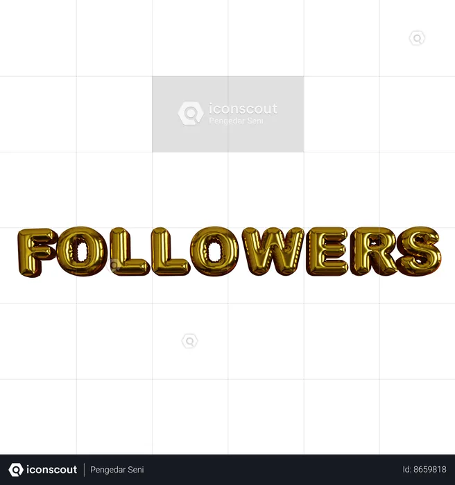 Followers Balloons  3D Icon