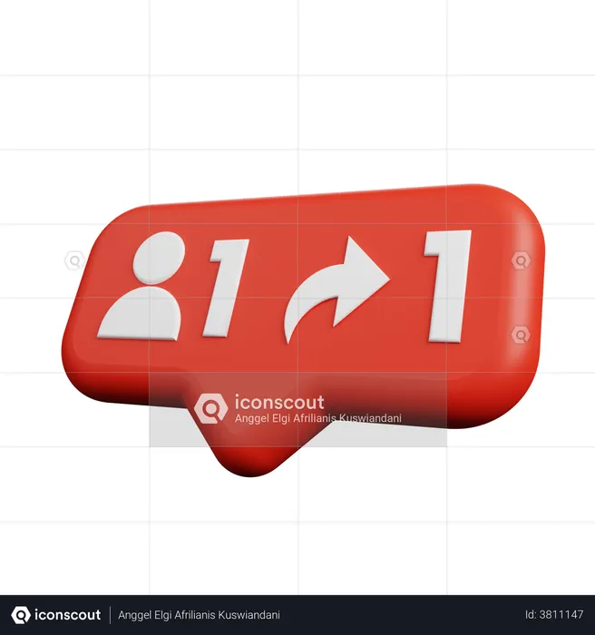 Following And Share Logo 3D Logo