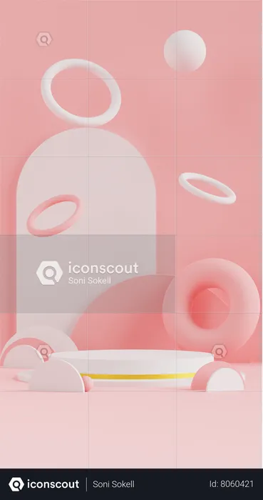 Fond De Podium De Couleur Pastel  3D Icon