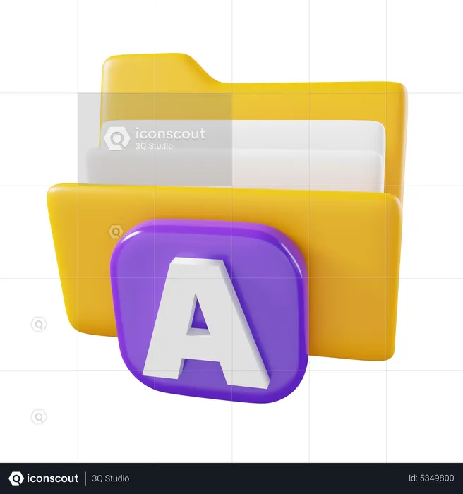 Font Folder  3D Icon