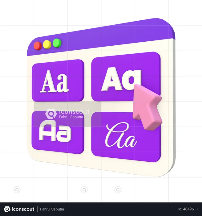 Font Style  3D Icon