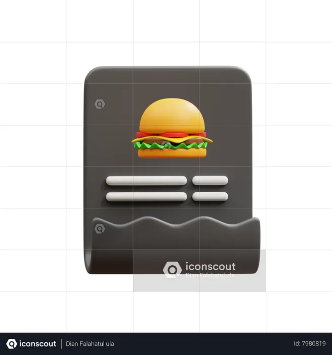 Food Bill  3D Icon
