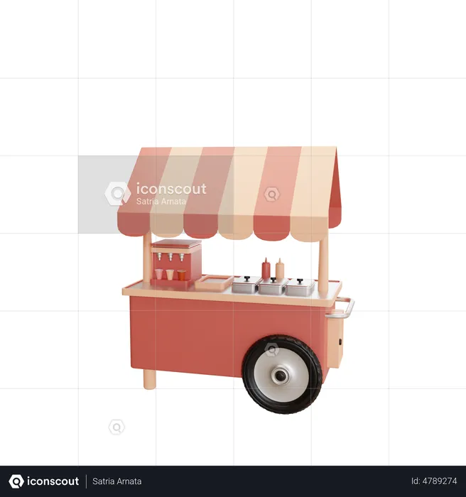 Food Cart  3D Illustration