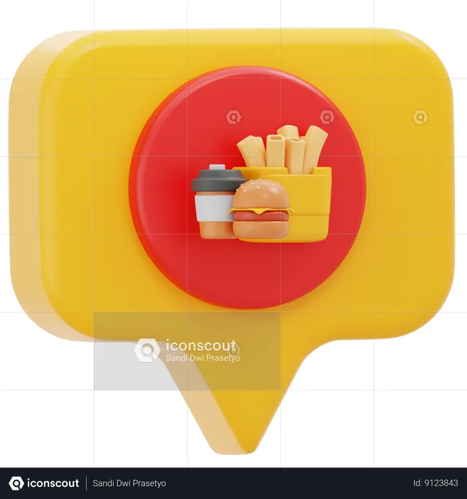Bate-papo sobre comida  3D Icon