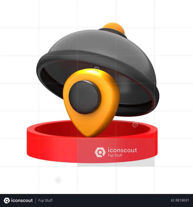 Food Delivery Location  3D Icon